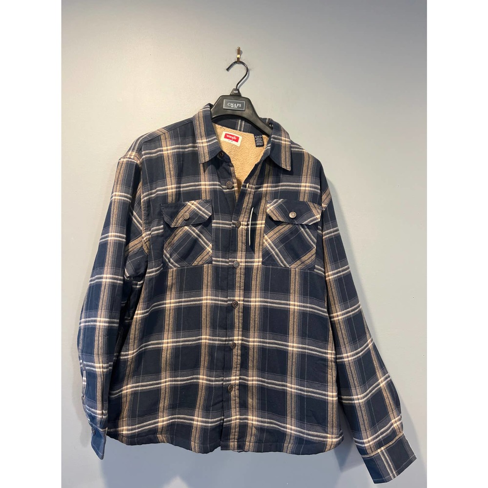 * Wrangler Mens XL Flannel Plaid Shacket Jacket